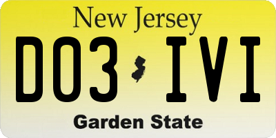 NJ license plate D03IVI
