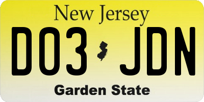 NJ license plate D03JDN