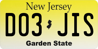 NJ license plate D03JIS