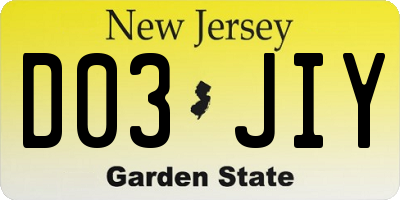 NJ license plate D03JIY