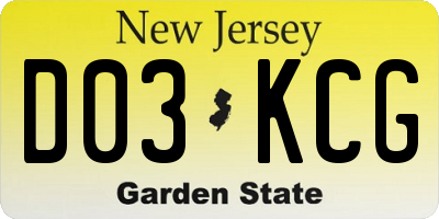 NJ license plate D03KCG