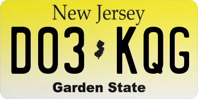 NJ license plate D03KQG