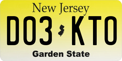 NJ license plate D03KTO