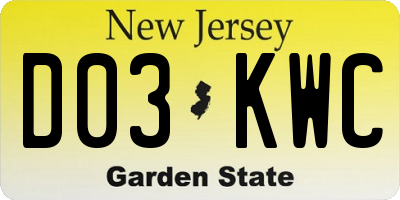 NJ license plate D03KWC