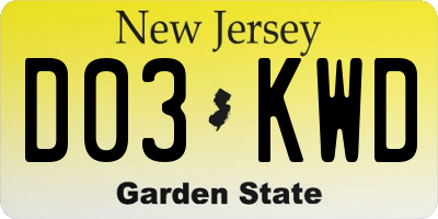 NJ license plate D03KWD