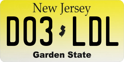 NJ license plate D03LDL