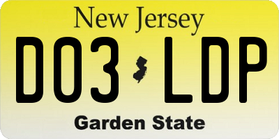 NJ license plate D03LDP