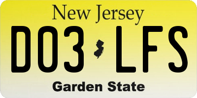 NJ license plate D03LFS