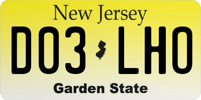 NJ license plate D03LHO