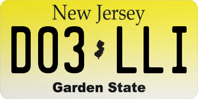 NJ license plate D03LLI