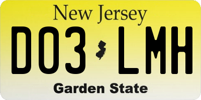 NJ license plate D03LMH