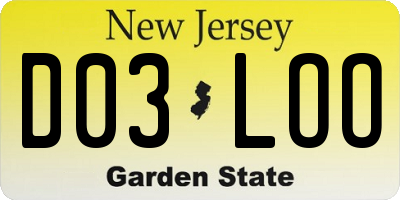 NJ license plate D03LOO
