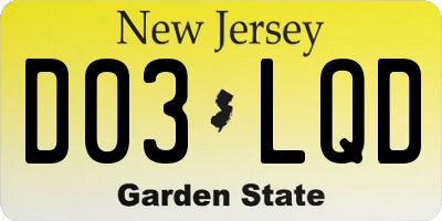 NJ license plate D03LQD