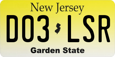 NJ license plate D03LSR