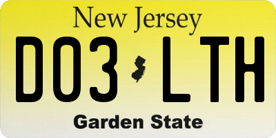 NJ license plate D03LTH