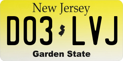 NJ license plate D03LVJ