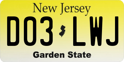 NJ license plate D03LWJ