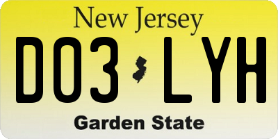 NJ license plate D03LYH