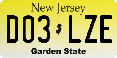 NJ license plate D03LZE
