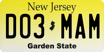 NJ license plate D03MAM