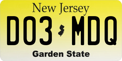 NJ license plate D03MDQ