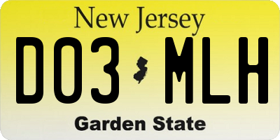 NJ license plate D03MLH