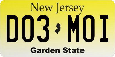 NJ license plate D03MOI