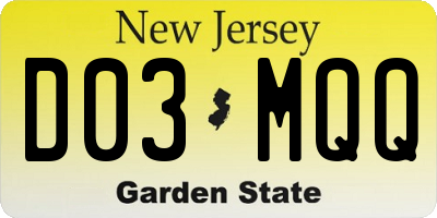 NJ license plate D03MQQ