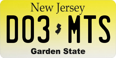 NJ license plate D03MTS