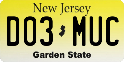 NJ license plate D03MUC