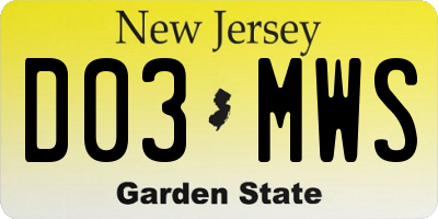 NJ license plate D03MWS
