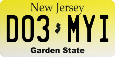 NJ license plate D03MYI