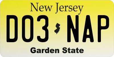NJ license plate D03NAP