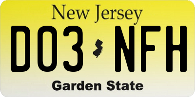 NJ license plate D03NFH
