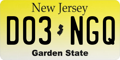 NJ license plate D03NGQ