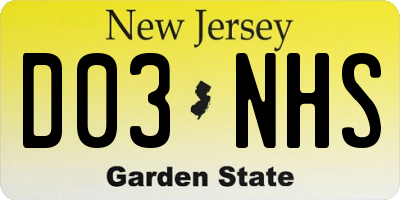 NJ license plate D03NHS