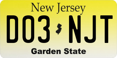 NJ license plate D03NJT