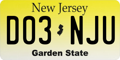 NJ license plate D03NJU