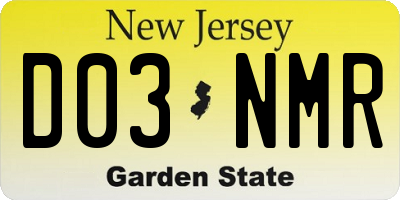 NJ license plate D03NMR