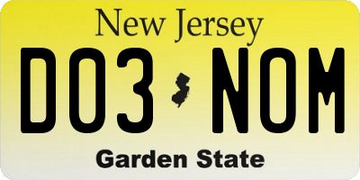 NJ license plate D03NOM