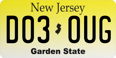 NJ license plate D03OUG