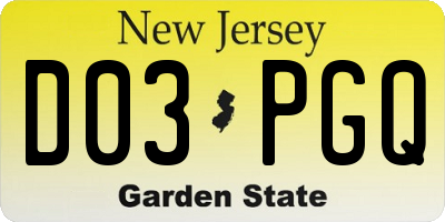 NJ license plate D03PGQ