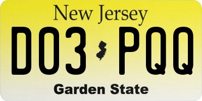 NJ license plate D03PQQ