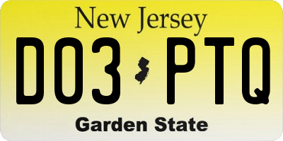 NJ license plate D03PTQ