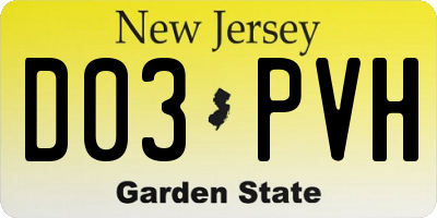 NJ license plate D03PVH