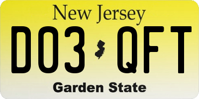 NJ license plate D03QFT