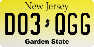 NJ license plate D03QGG