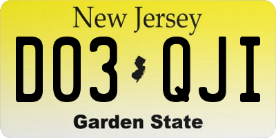 NJ license plate D03QJI