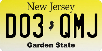 NJ license plate D03QMJ