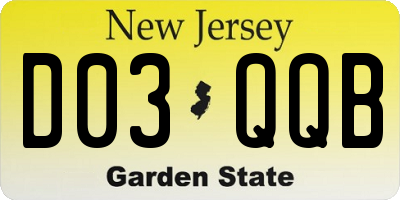 NJ license plate D03QQB